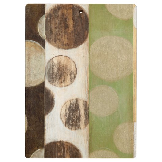 Earth Tone Wood Panel Painting with Circles Klembord (Achterkant)