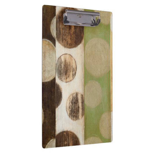 Earth Tone Wood Panel Painting with Circles Klembord (Rechts)