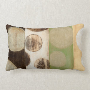 Earth Tone Wood Panel Painting with Circles Kussen