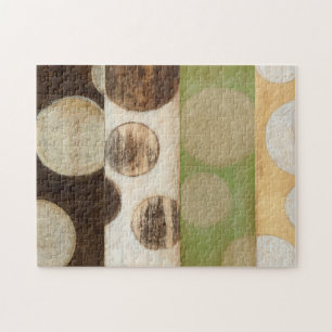 Earth Tone Wood Panel Painting with Circles Legpuzzel