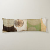 Earth Tone Wood Panel Painting with Circles Lichaamskussen (Achterkant)