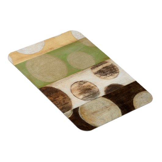 Earth Tone Wood Panel Painting with Circles Magneet (Rechterzijde)