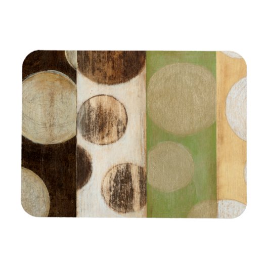 Earth Tone Wood Panel Painting with Circles Magneet (Horizontaal)