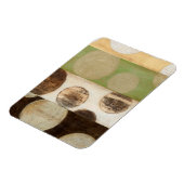 Earth Tone Wood Panel Painting with Circles Magneet (Linkerzijde)