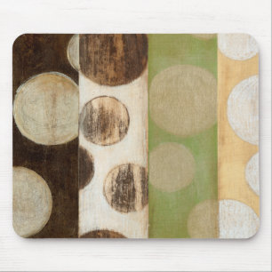Earth Tone Wood Panel Painting with Circles Muismat