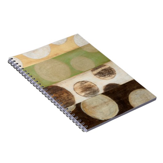 Earth Tone Wood Panel Painting with Circles Notitieboek (Rechterzijde)