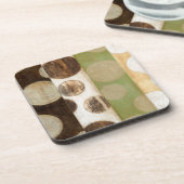 Earth Tone Wood Panel Painting with Circles Onderzetter (Linkerzijde)