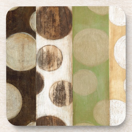 Earth Tone Wood Panel Painting with Circles Onderzetter (Voorkant)