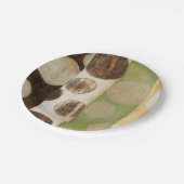 Earth Tone Wood Panel Painting with Circles Papieren Bordje (Gekanteld)