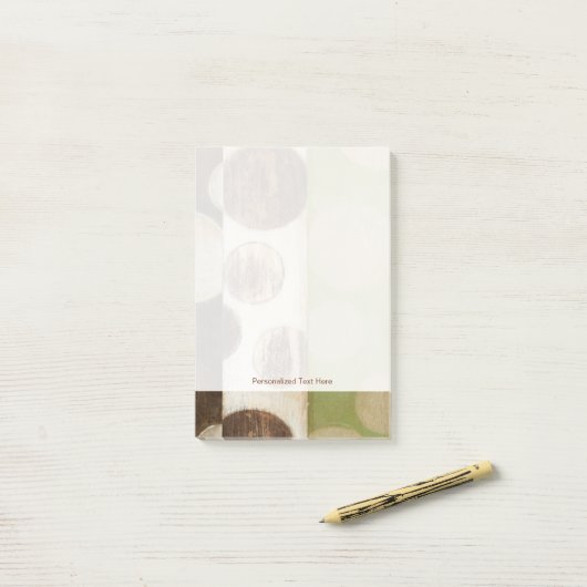 Earth Tone Wood Panel Painting with Circles Post-it® Notes (Op bureau)