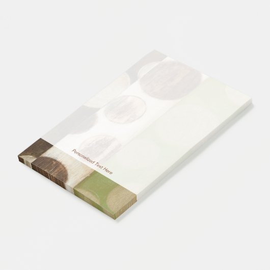 Earth Tone Wood Panel Painting with Circles Post-it® Notes (Schuin)