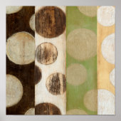 Earth Tone Wood Panel Painting with Circles Poster (Voorkant)