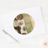 Earth Tone Wood Panel Painting with Circles Ronde Sticker (Envelop)