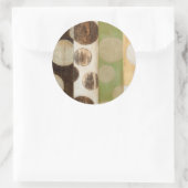 Earth Tone Wood Panel Painting with Circles Ronde Sticker (Tas)