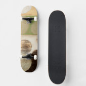 Earth Tone Wood Panel Painting with Circles Skateboard (Voorkant)