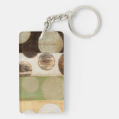 Earth Tone Wood Panel Painting with Circles Sleutelhanger (achterkant)