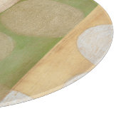 Earth Tone Wood Panel Painting with Circles Snijplank (Hoek)