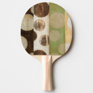 Earth Tone Wood Panel Painting with Circles Tafeltennisbatje