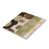 Earth Tone Wood Panel Painting with Circles Tegeltje (Zijkant)