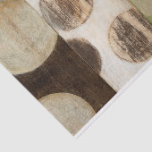 Earth Tone Wood Panel Painting with Circles Tissuepapier (Detail)