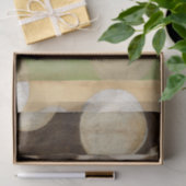 Earth Tone Wood Panel Painting with Circles Tissuepapier (Geschenk)