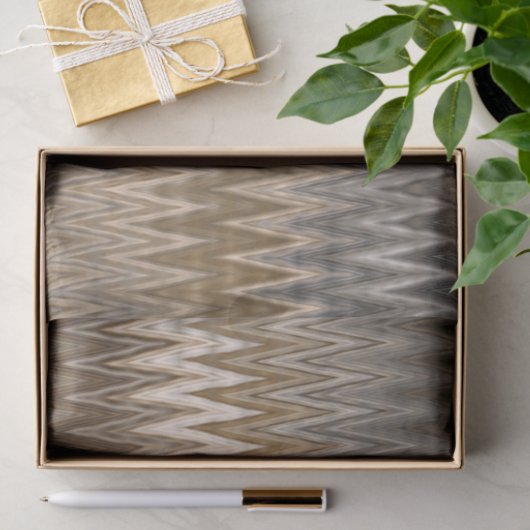 Earth Tone Zigzag Wavy Pattern Tissuepapier (Geschenk)