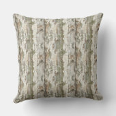 Earth Toned Birch Bark Tree Pattern Sierkussen (Achterkant)