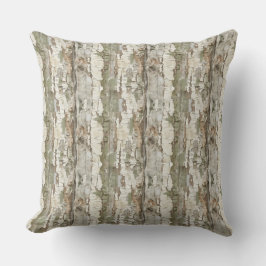 Earth Toned Birch Bark Tree Pattern Sierkussen