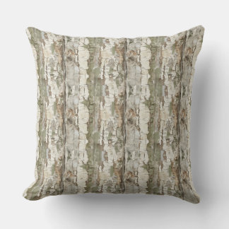Earth Toned Birch Bark Tree Pattern Sierkussen
