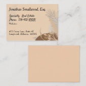Earth Toned Design for Lawyer met bladeren & Plant Visitekaartje (Voorkant / Achterkant)