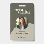 Earth Toned Event/Employee ID Kaart—QR Code Staff Badge (Voorzijde)