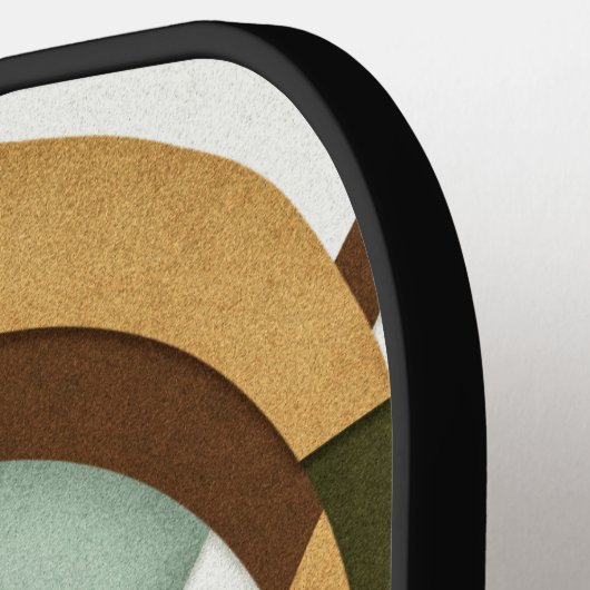 Earth-Toned Geometric Harmony Mid-Century Pickleball Paddle (Links Detail)