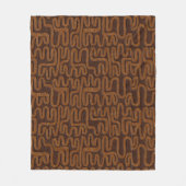 Earth-Toned Kuba Cloth Geometrische fleece deken (Voorkant)