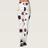 Earth-Toned Lotus & Frog Pattern  Leggings (Achterkant)
