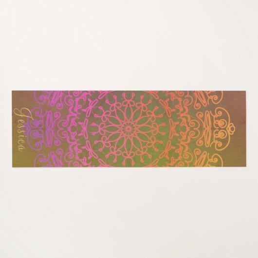 Earth-toned Mandala met de naam Yoga Mat (Achterkant (horizontaal))