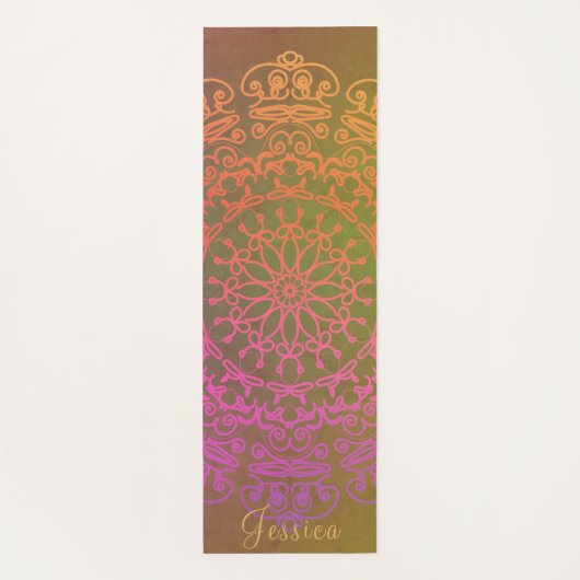 Earth-toned Mandala met de naam Yoga Mat (Achterkant)