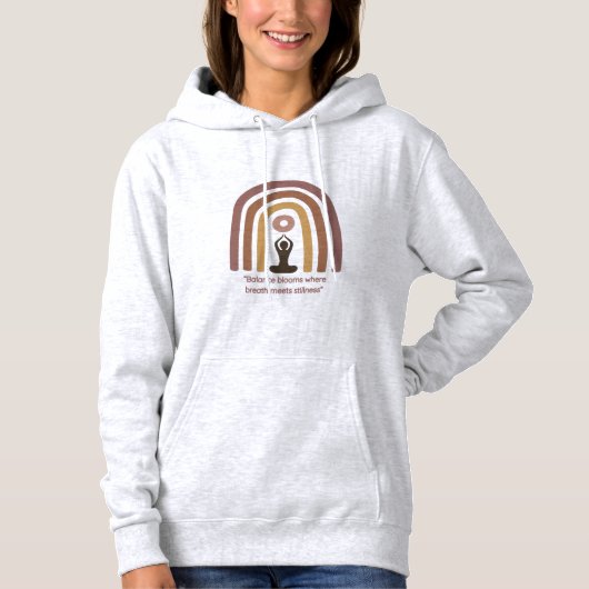 Earth-Toned Mindfulness Rainbow Yoga Design Hoodie (Voorkant)