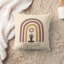 Earth-Toned Mindfulness Rainbow Yoga Design Kussen