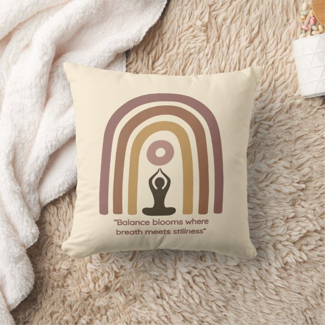 Earth-Toned Mindfulness Rainbow Yoga Design Kussen (Deken)