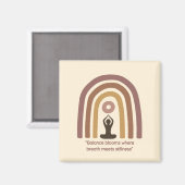 Earth-Toned Mindfulness Rainbow Yoga Design Magneet (Voorkant / Achterkant)