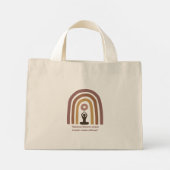 Earth-Toned Mindfulness Rainbow Yoga Design Mini Tote Bag (Achterkant)