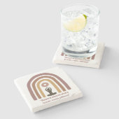 Earth-Toned Mindfulness Rainbow Yoga Design Stenen Onderzetter (Zijkant)