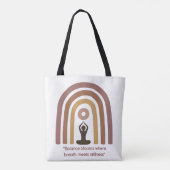 Earth-Toned Mindfulness Rainbow Yoga Design Tote Bag (Achterkant)