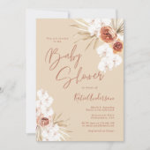 Earth Toned Pampas Grass Boho Baby shower Kaart (Voorkant)