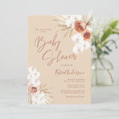 Earth Toned Pampas Grass Boho Baby shower Kaart (Staand voorkant)