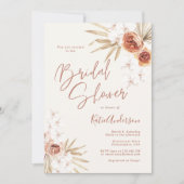 Earth Toned Pampas Grass Boho Vrijgezellenfeest Kaart (Voorkant)