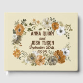 Earth-Toned Rustic Flowers bruiloft gastenboek (Voorkant)