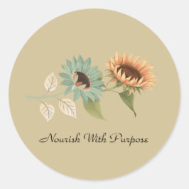 Earth Toned Sunflower Soft Floral Planner Ronde Sticker