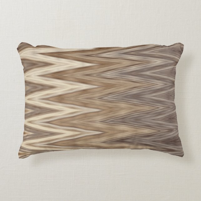 Earth Toned Wavy Pattern Accent Kussen (Voorkant)