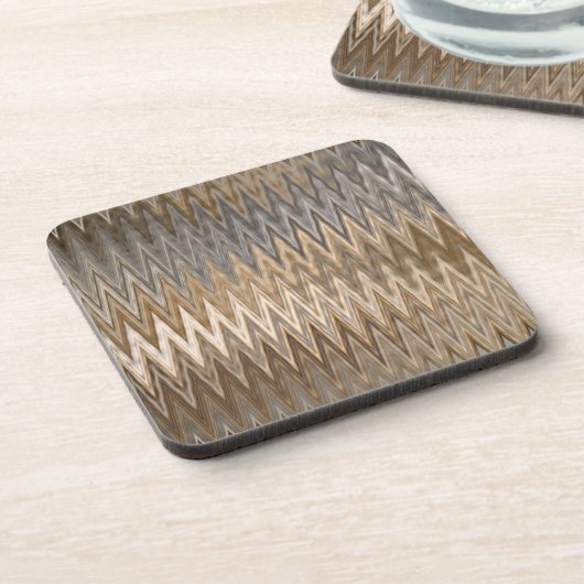 Earth Toned Wavy Pattern Bier Onderzetter (Linkerzijde)